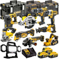 18V Cordless 10-Piece Power Tool Kit with 3 x 5.0Ah Batteries & Charger incl. 125mm Angle Grinder & LED Work Light - view 1