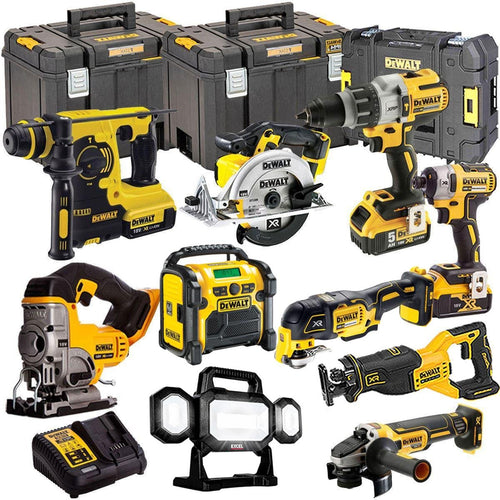18V Cordless 10-Piece Power Tool Kit with 3 x 5.0Ah Batteries & Charger incl. Radio - view 1