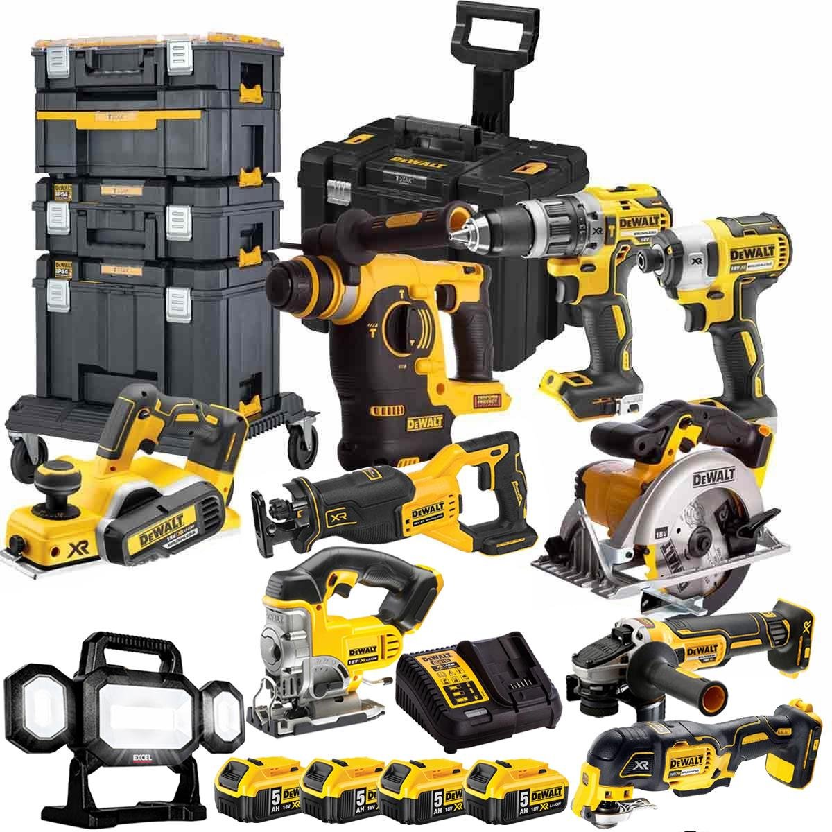 18V Cordless 10-Piece Power Tool Kit with 4 x 5.0Ah Batteries & Charger - view 1