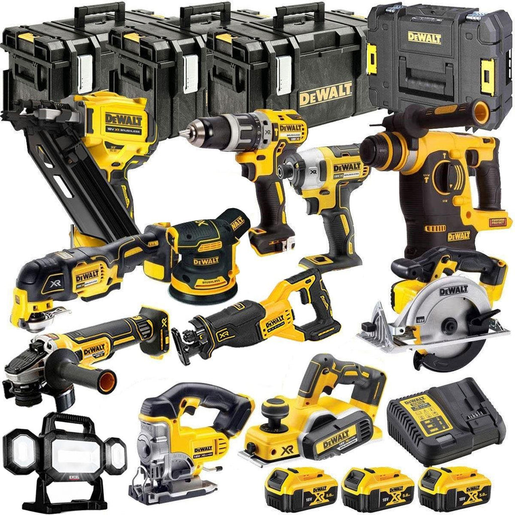 18V Cordless 12-Piece Power Tool Kit with 3 x 5.0Ah Batteries & Charger incl. Framing Nailer - view 1