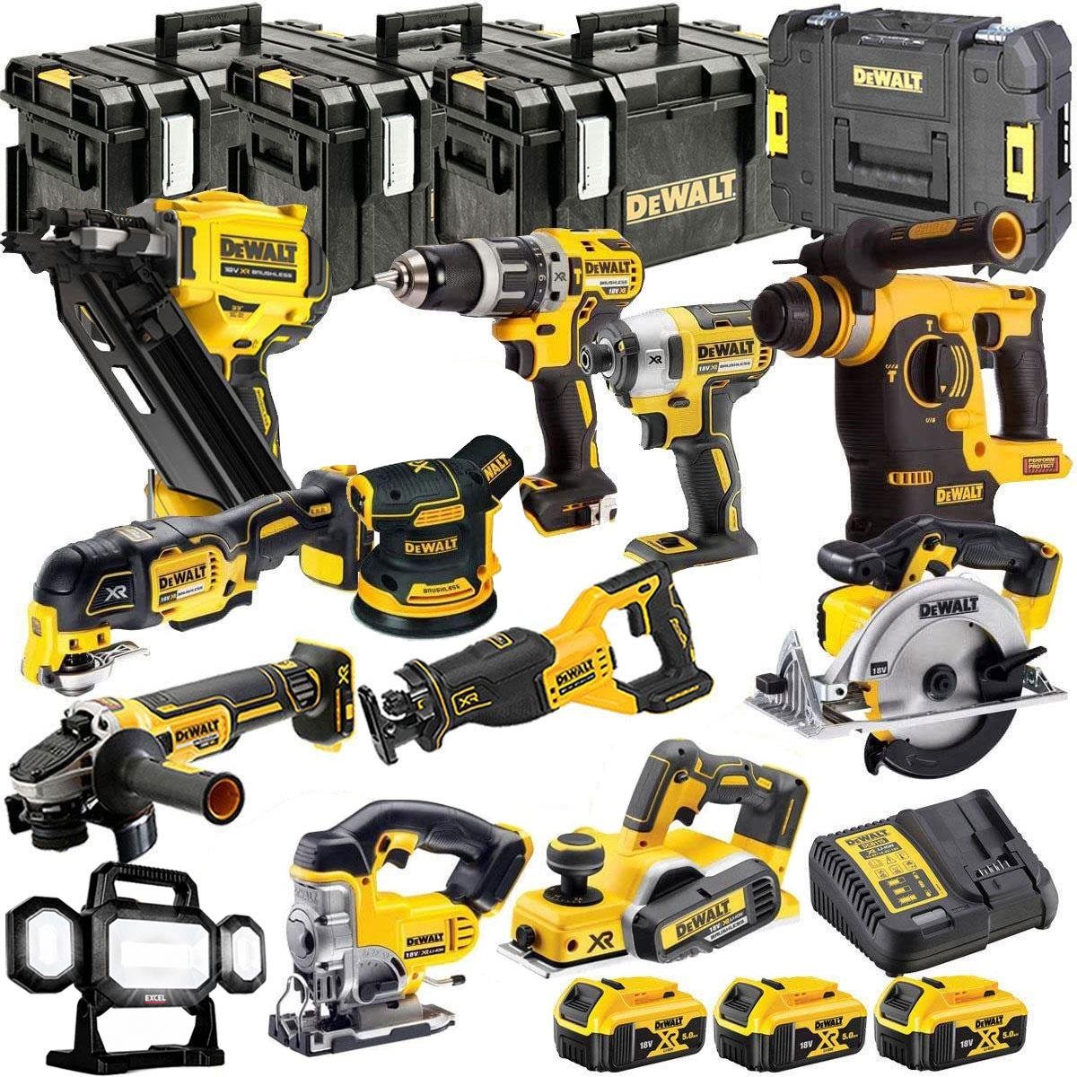 18V Cordless 12-Piece Power Tool Kit with 3 x 5.0Ah Batteries & Charger incl. Framing Nailer - view 1