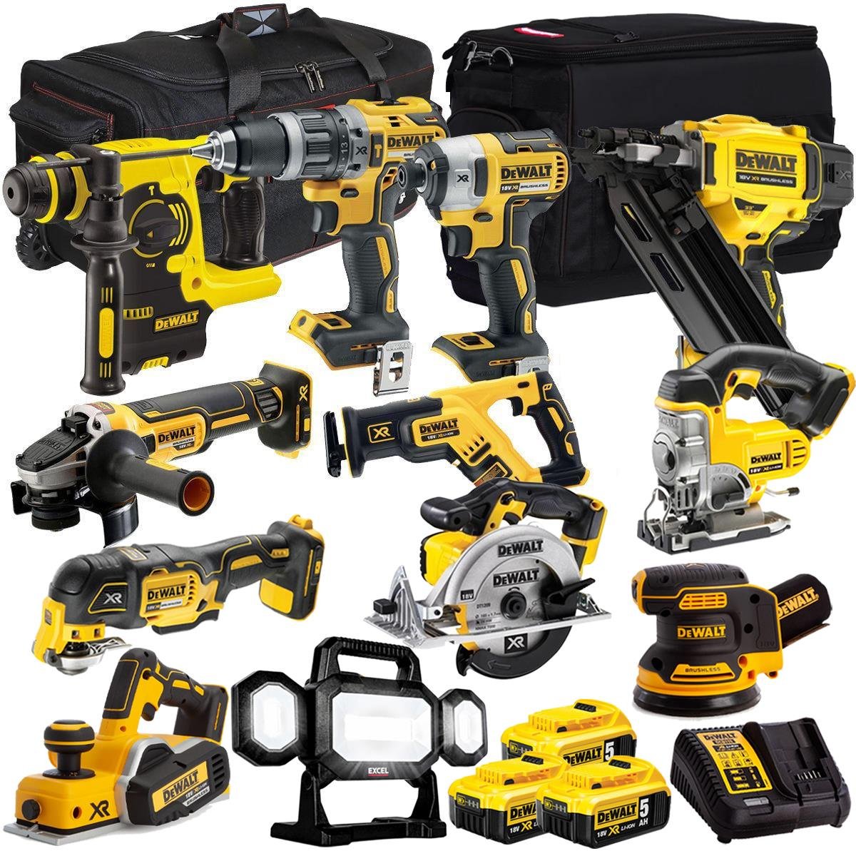 18V Cordless 12-Piece Power Tool Kit with 3 x 5.0Ah Batteries & Charger incl. Random Orbital Sander - view 1