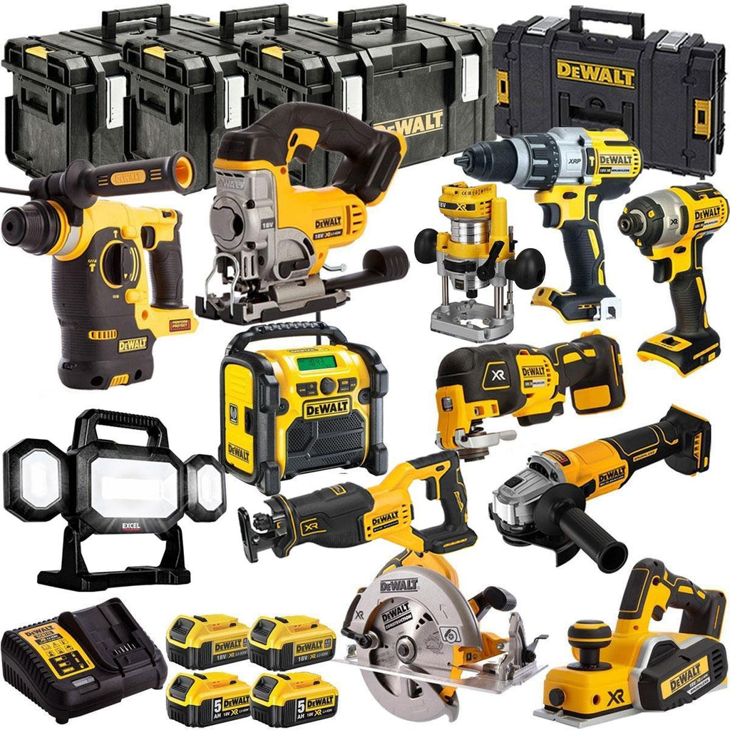 18V Cordless 12-Piece Power Tool Kit with 4 x Batteries & Charger incl. Jobsite Radio - view 1