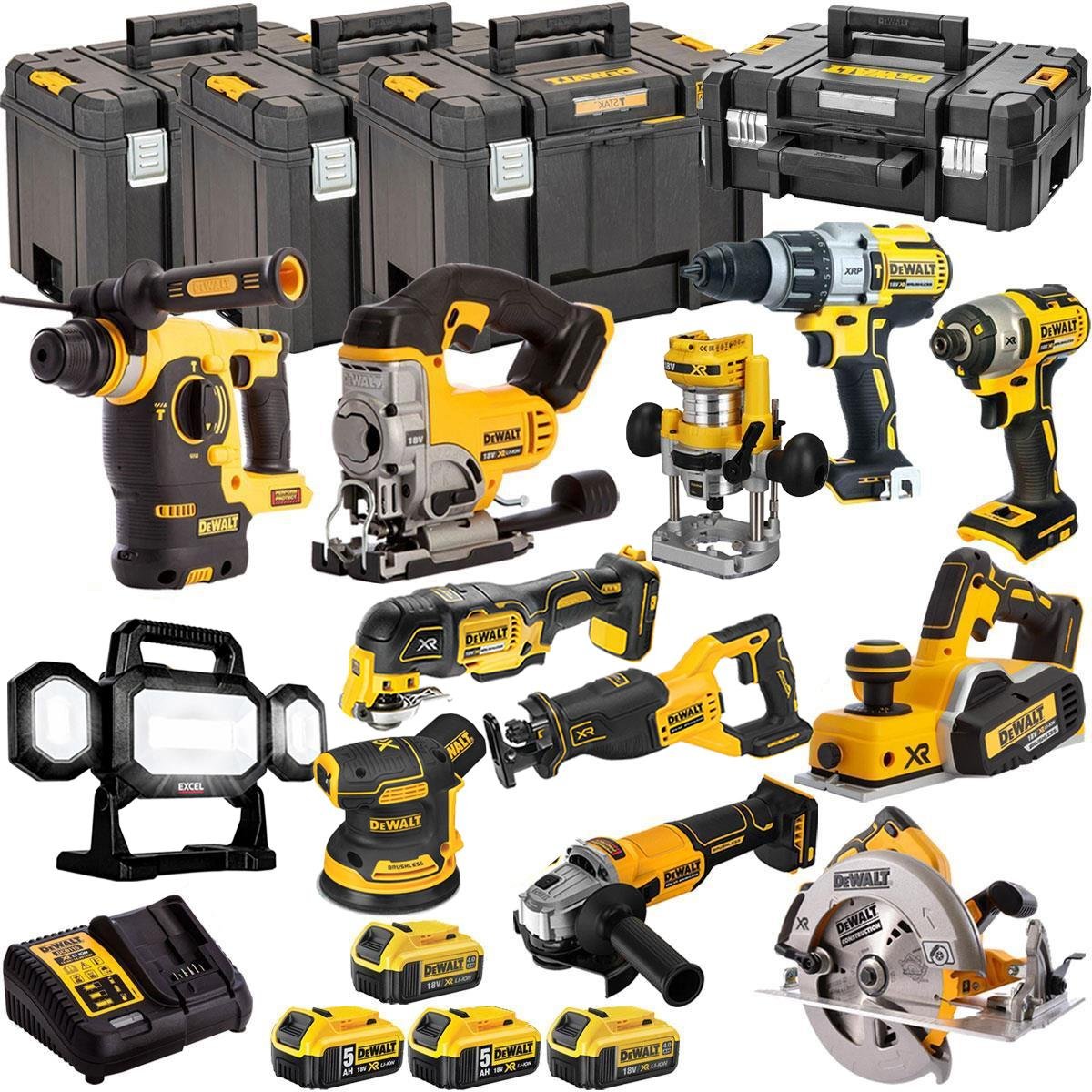 18V Cordless 12-Piece Power Tool Kit with 4 x Batteries & Charger incl. Random Orbital Sander - view 1
