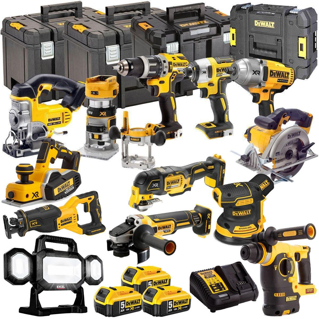 18V Cordless 13-Piece Power Tool Kit with 3 x 5.0Ah Batteries & Charger incl. Sander - view 1