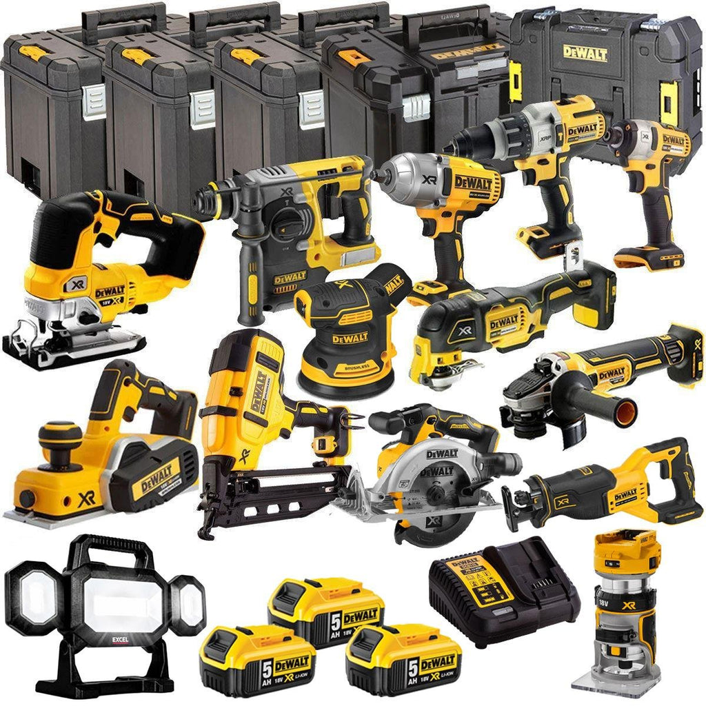 18V Cordless 14-Piece Power Tool Kit with 3 x 5.0Ah Batteries & Charger incl. Nailer - view 1