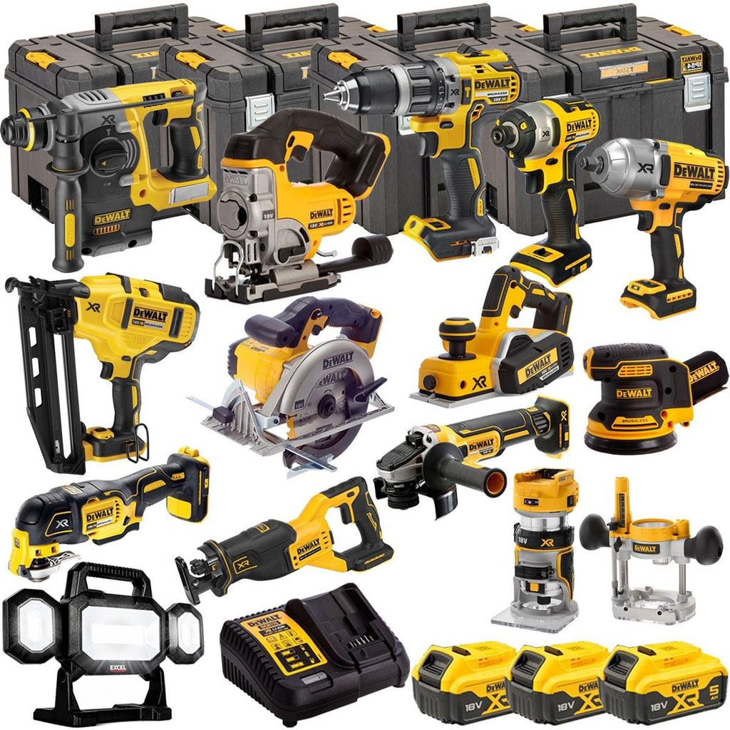 18V Cordless 14-Piece Power Tool Kit with 3 x 5.0Ah Batteries & Charger incl. Random Orbital Sander - view 1