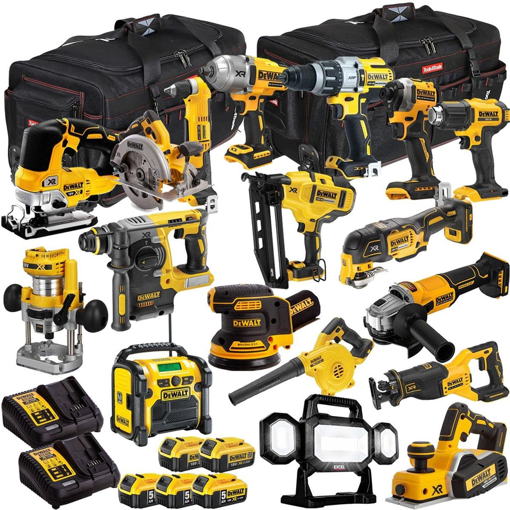 18V Cordless 18-Piece Power Tool Kit with 5 x Batteries & Charger (Set H) - view 1