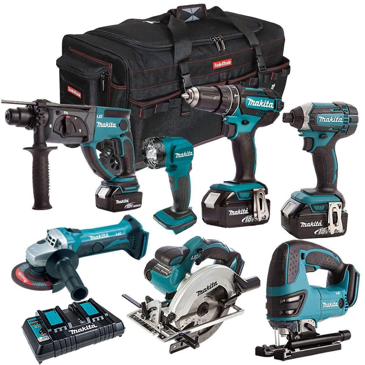18V Cordless 7-Piece Power Tool Kit with 3 x 5.0Ah Batteries & Charger - view 1