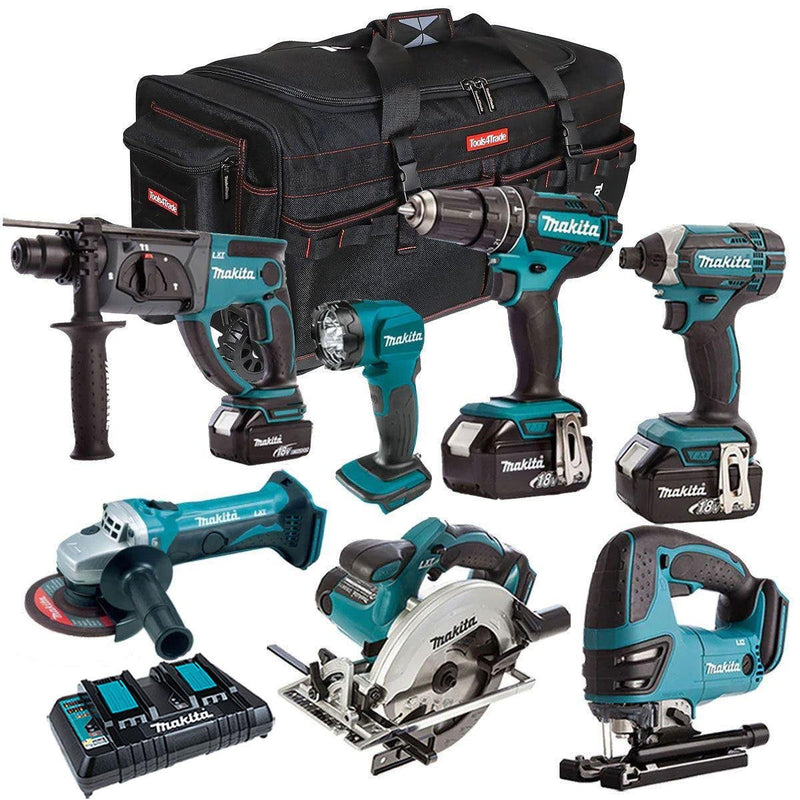 18V Cordless 7-Piece Power Tool Kit with 3 x 5.0Ah Batteries & Charger - view 1