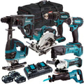 18V Cordless 8-Piece Power Tool Kit with 3 x 5.0Ah Batteries & Charger - view 1
