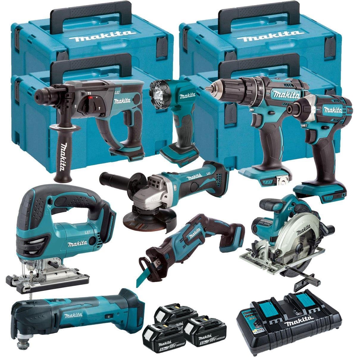 18V Cordless 9-Piece Power Tool Kit with 3 x 5.0Ah Batteries & Charger (Set B) - view 1