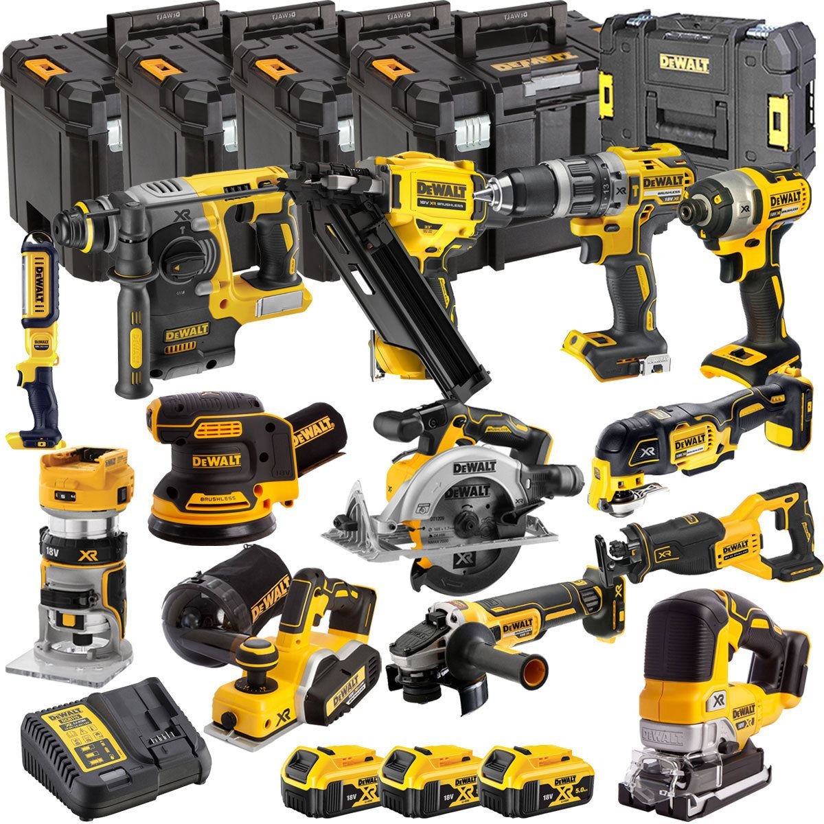 18V Cordless Brushless 13-Piece Power Tool Kit with 3 x 5.0Ah Batteries & Charger - view 1