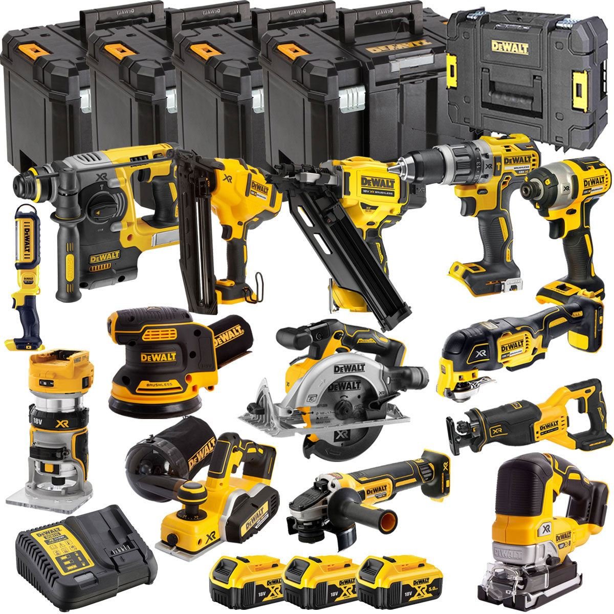18V Cordless Brushless 14-Piece Power Tool Kit with 3 x 5.0Ah Batteries & Charger - view 1