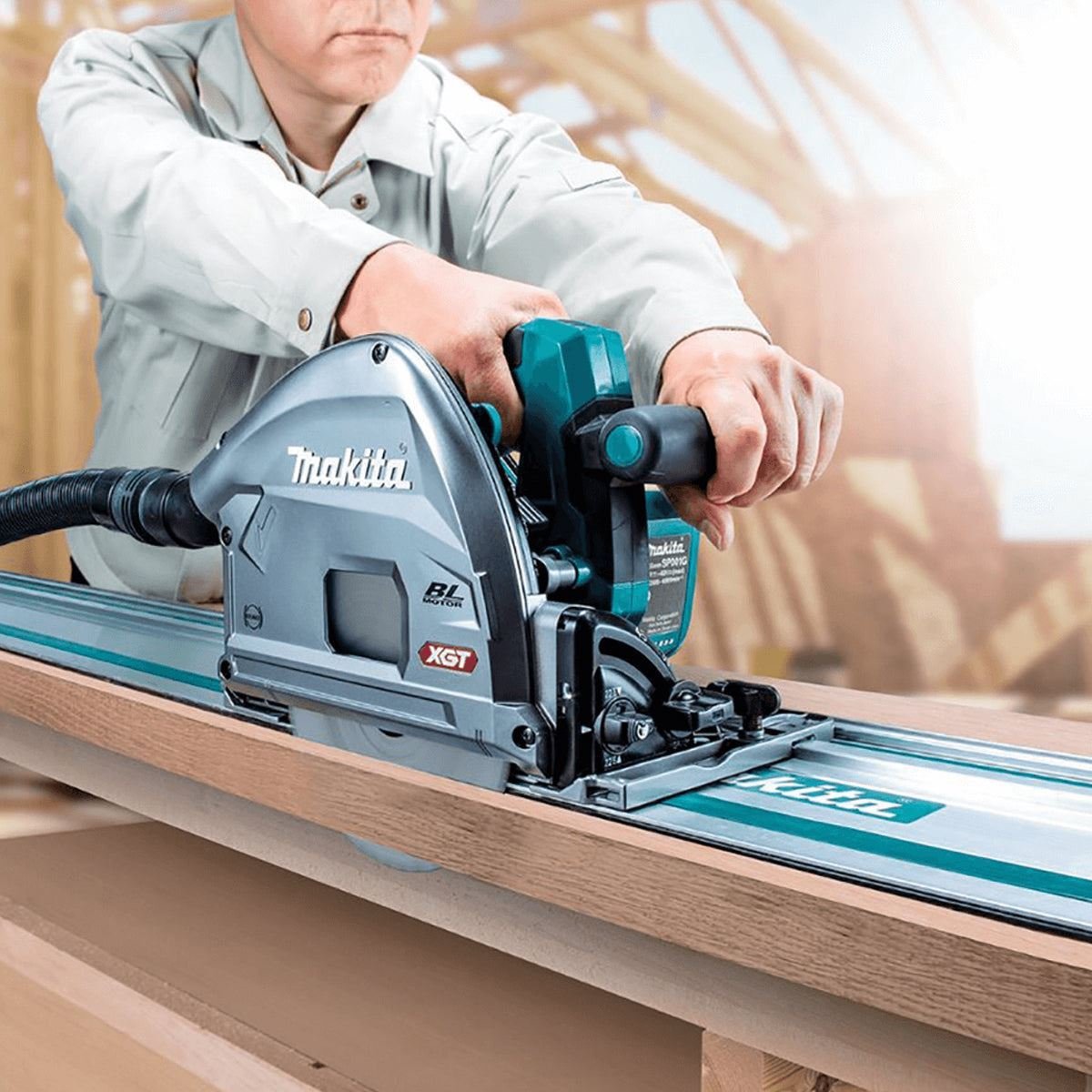 40V Brushless Plunge Saw with 2 x Guide Rail, Connector, Clamp Set & 1 x 4.0Ah Battery Charger (Set A) - view 5