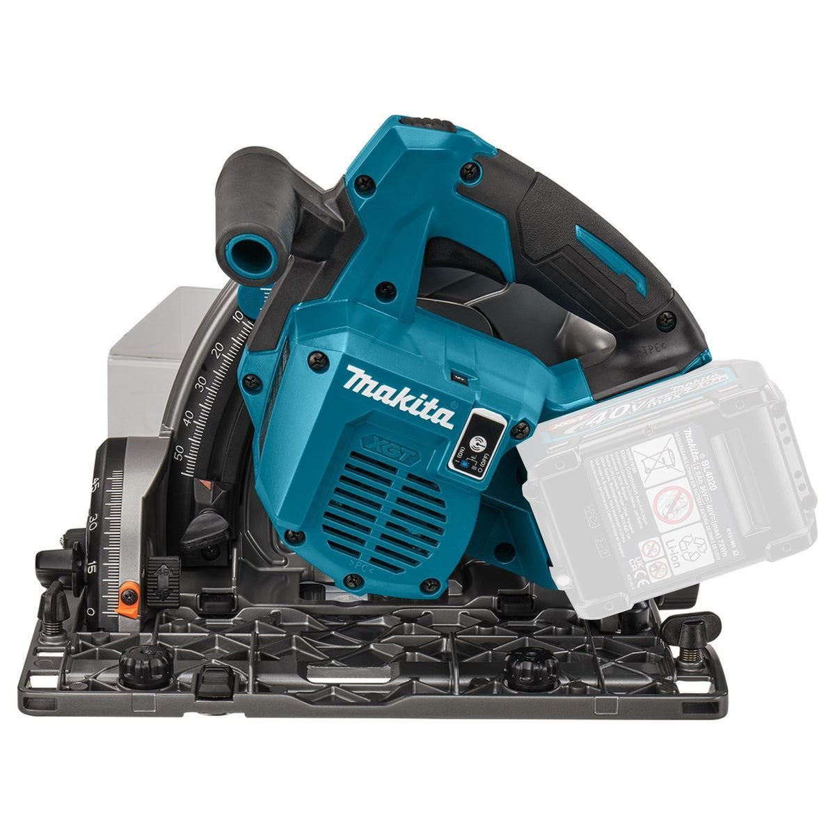 40V Brushless Plunge Saw with 2 x Guide Rail, Connector, Clamp Set & 1 x 4.0Ah Battery Charger (Set B) - view 3