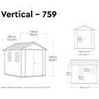 Keter Newton Plus Apex Plastic Shed 7.5 × 9 ft Grey