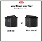 Keter Newton Plus Apex Plastic Shed 7.5 × 7 ft Grey