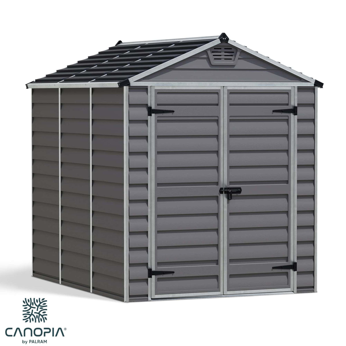 Palram–Canopia Skylight Dark Grey Plastic Shed 6 × 8 ft