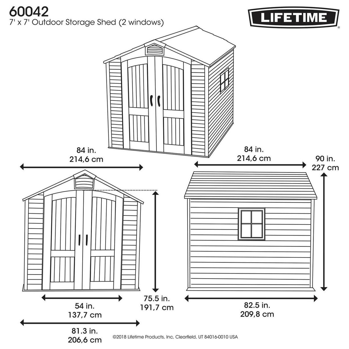 Lifetime Outdoor Storage Shed 7 × 7 ft