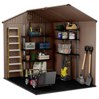Keter Darwin Apex Garden Storage Shed 6 × 8 ft Brown