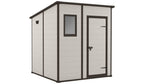 Keter Manor Pent Outdoor Garden Storage Shed 6 × 6 ft Brown
