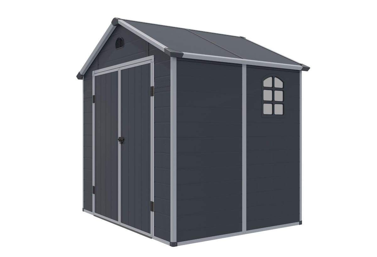 Rowlinson Airevale Apex Plastic Shed 8'x6' - Dark Grey