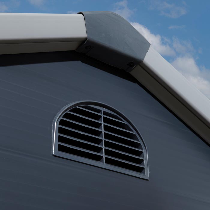 Rowlinson Airevale Apex Plastic Shed 8'x6' - Dark Grey