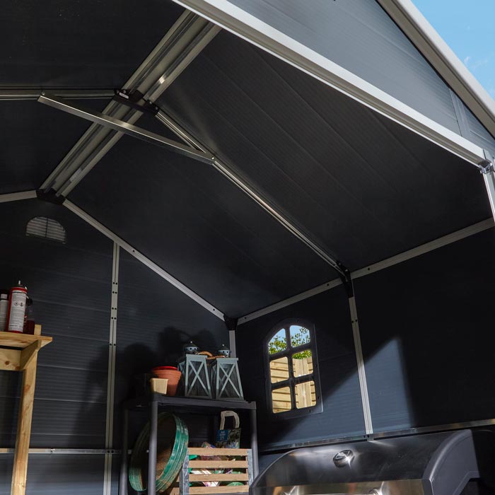 Rowlinson Airevale Apex Plastic Shed 8'x6' - Dark Grey