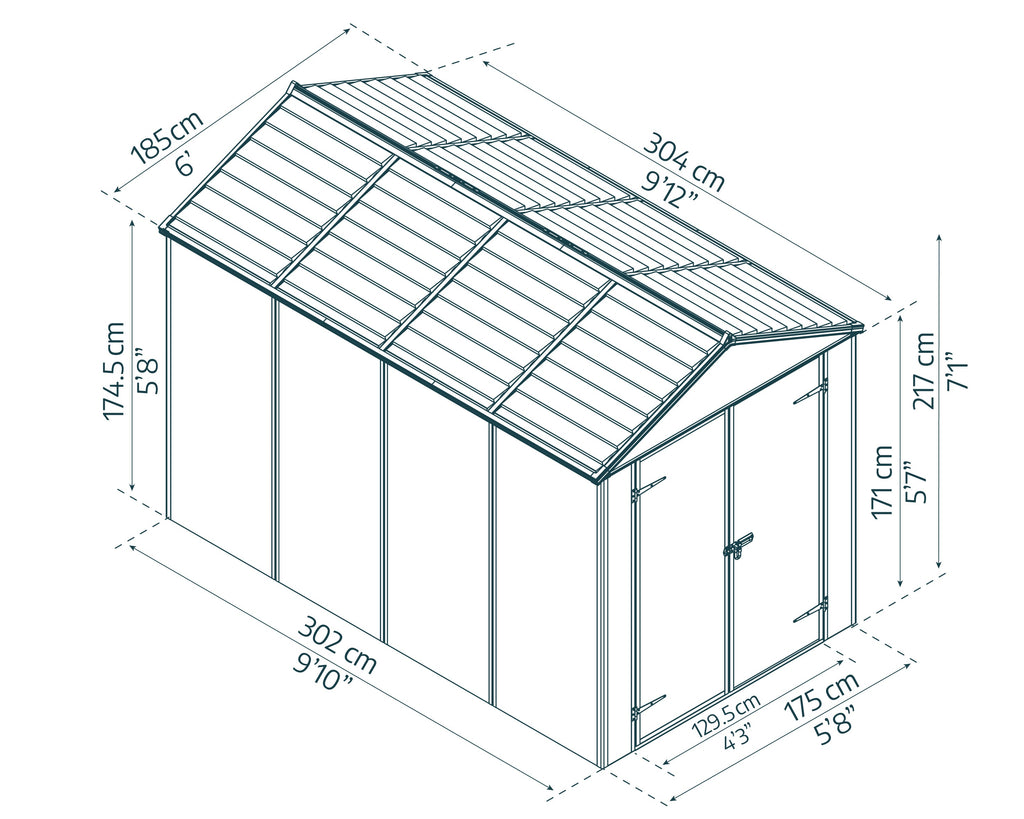 Canopia Rubicon 6' Shed - Gray