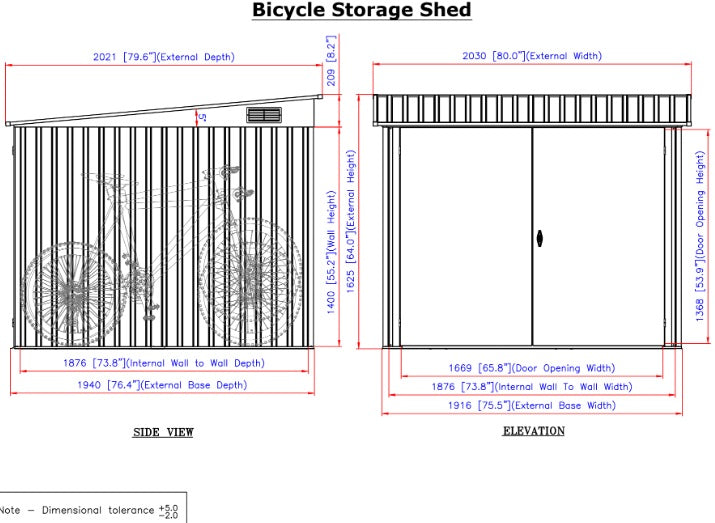 Duramax Bicycle Storage 6'x6' Shed Anthracite with White Trim - 73051