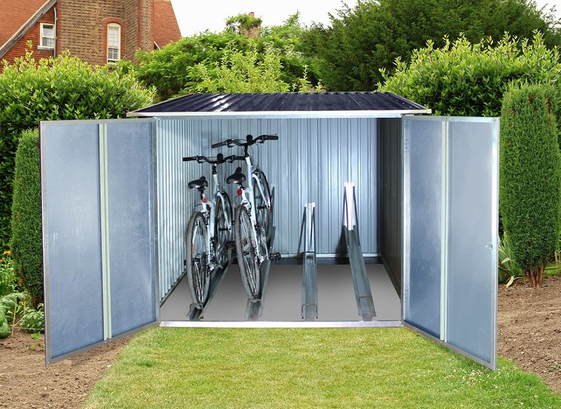 Duramax Bicycle Storage 6'x6' Shed Anthracite with White Trim - 73051