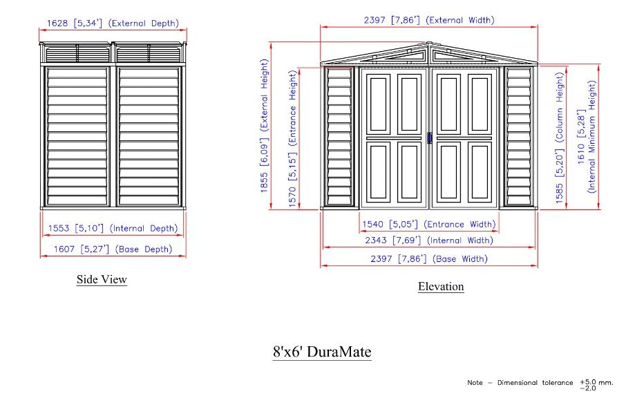 Duramax Duramate 8'x5.3' Vinyl Shed w/ Foundation - 00184
