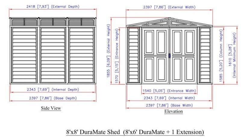 Duramax Duramate 8'x8' Vinyl Shed with Foundation - 00384