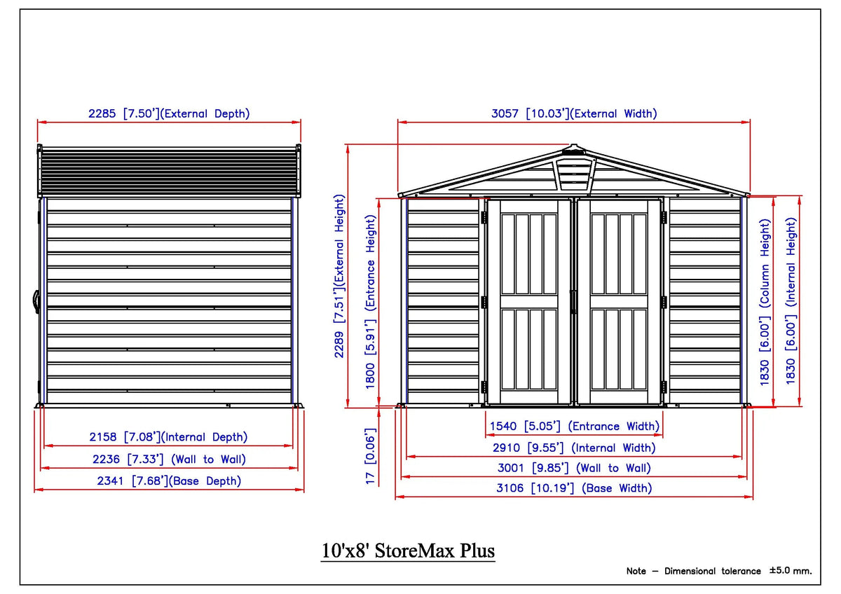 Duramax StoreMax Plus Vinyl Shed 10.5'x8' - 30225