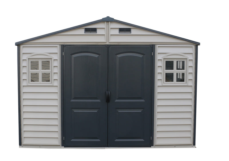 Duramax WoodSide Adobe Plus 10.5'x8' Shed with Foundation Kit and Window