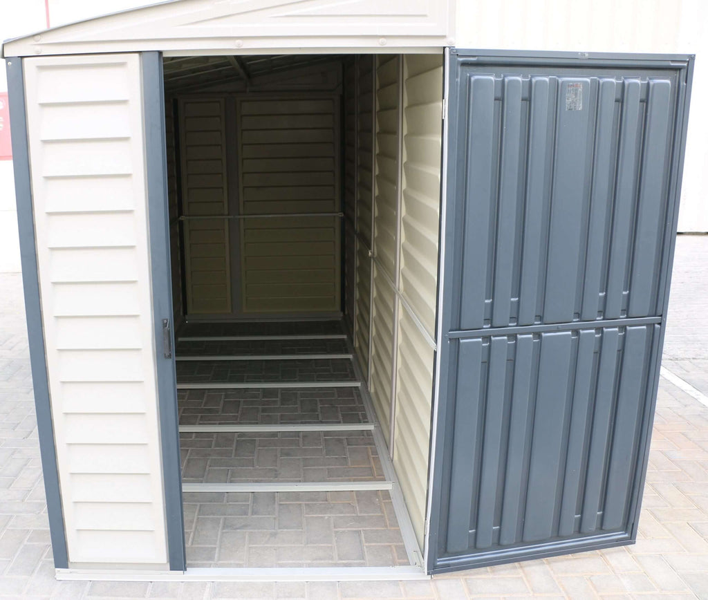 Duramax 4x10 Sidemate Shed Gray with Foundation 36725
