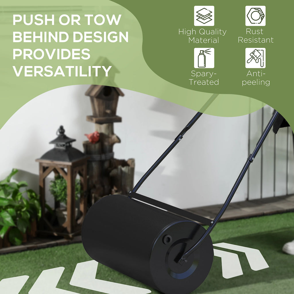 DURHAND Heavy Duty Garden Lawn Roller Push Tow Water Sand Filled 46L Equipment - view 5