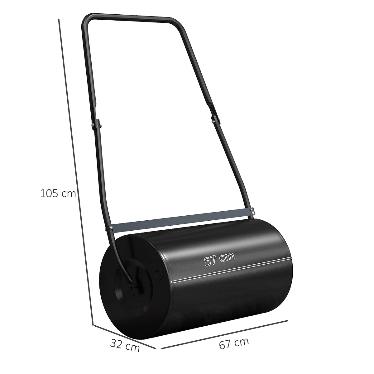 DURHAND Heavy Duty Garden Lawn Roller Push Tow Water Sand Filled 46L Equipment - view 8