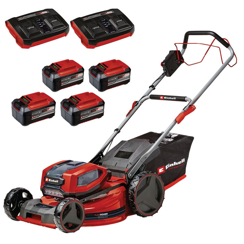 Einhell Professional PXC 36V Brushless Steel Deck Cordless Lawn Mower 52cm 4 x 5.2Ah - view 1