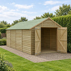 Forest 4Life Overlap Pressure Treated Windowless Double-Door Apex Shed 15 × 10 ft