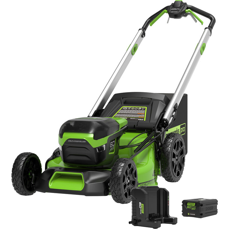Greenworks 60v 46cm Self Propelled Cordless Lawnmower 1 x 4.0Ah - view 1