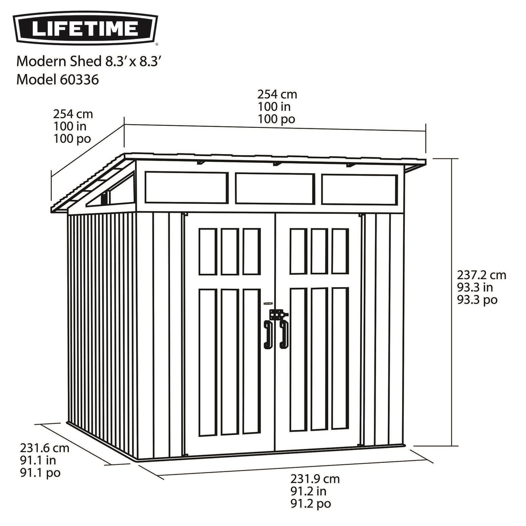 Lifetime 8.3 Ft. X 8.3 Ft. Farmhouse Storage Shed - 60542