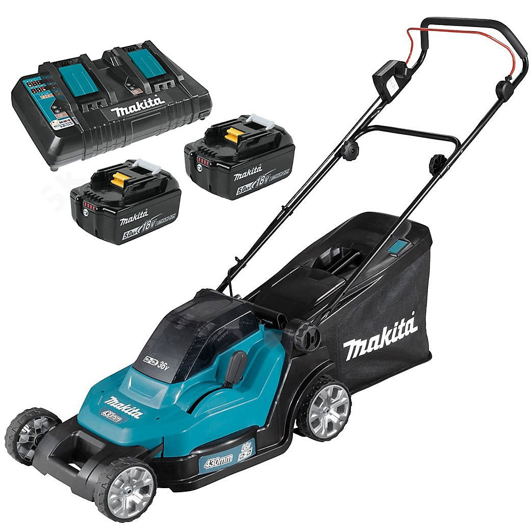 Makita DLM432 Twin 18v / 36v LXT Cordless 43cm Lawn Mower Soft Start 2 x 5AH - view 1