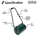 Oypla Galvanised Garden Steel Lawn Roller 30 Litre Drum Scraper Bar & Collapsible Handle Create a Lawn Worthy of a Bowls Green - view 5