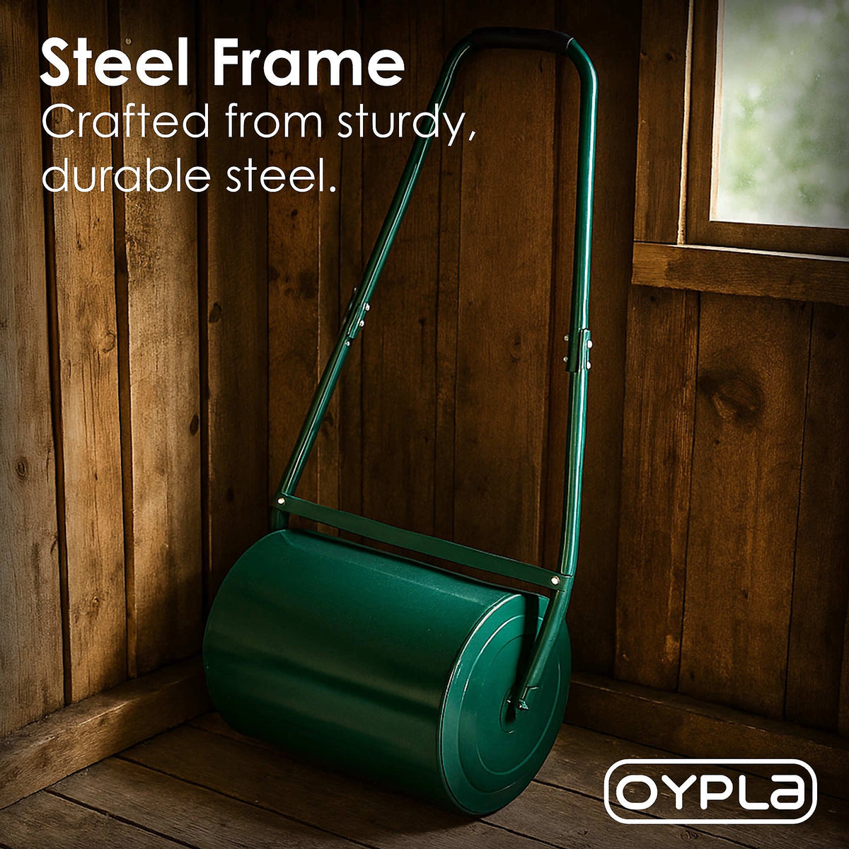 Oypla Galvanised Garden Steel Lawn Roller 30 Litre Drum Scraper Bar & Collapsible Handle Create a Lawn Worthy of a Bowls Green - view 8