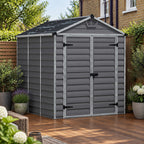 Palram–Canopia Skylight Dark Grey Plastic Shed 6 × 8 ft