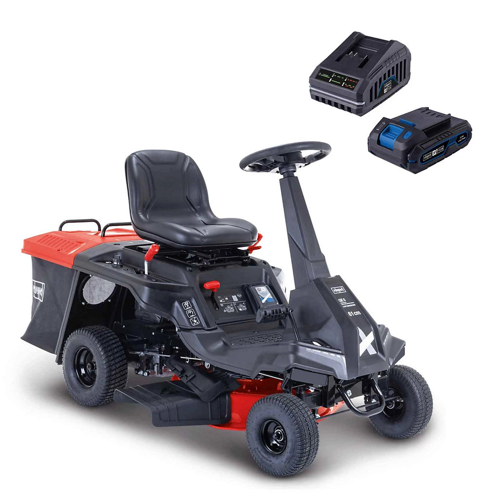 Scheppach MR230-61 Petrol Ride-On Lawn Mower, 61cm Cutting Width, 224cc Engine, 150L Collector - view 1