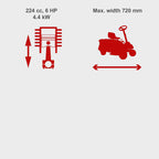 Scheppach MR230-61 Petrol Ride-On Lawn Mower, 61cm Cutting Width, 224cc Engine, 150L Collector - view 5